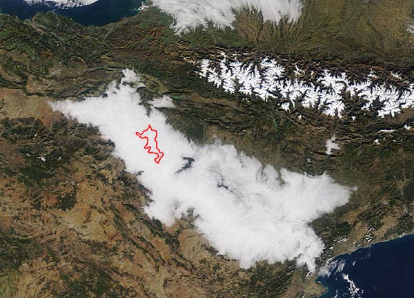 Brouillard dans la valle de l'Ebre.