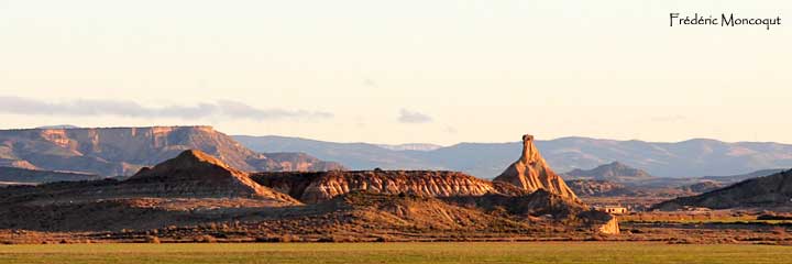 Paysage dans le secteur des las Cortinas, dans le dsert des Bardenas.