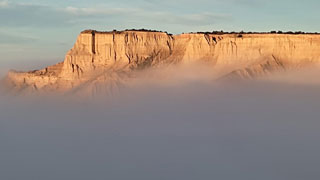 Bardenas dans le brouillard.