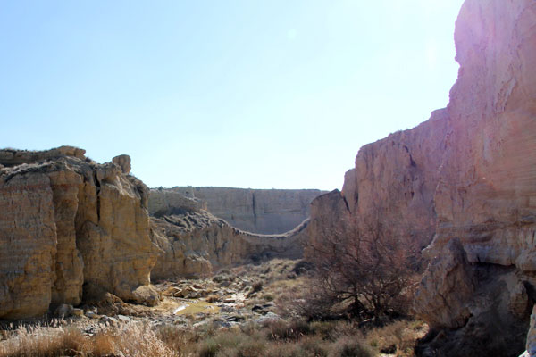 Un barranco étroit.