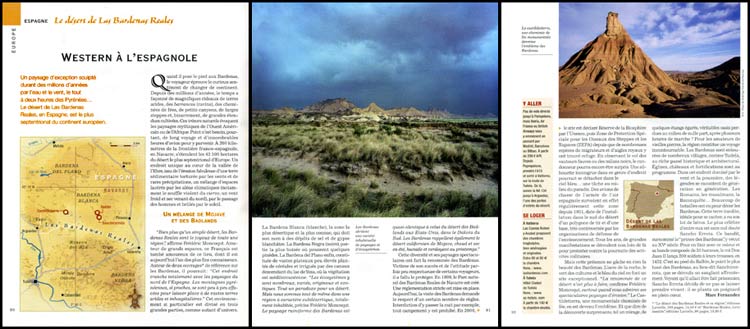 Long article de presse sur les Bardenas Reales, avec Frdric Moncoqut.