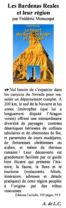 Article de presse sur les Bardenas.