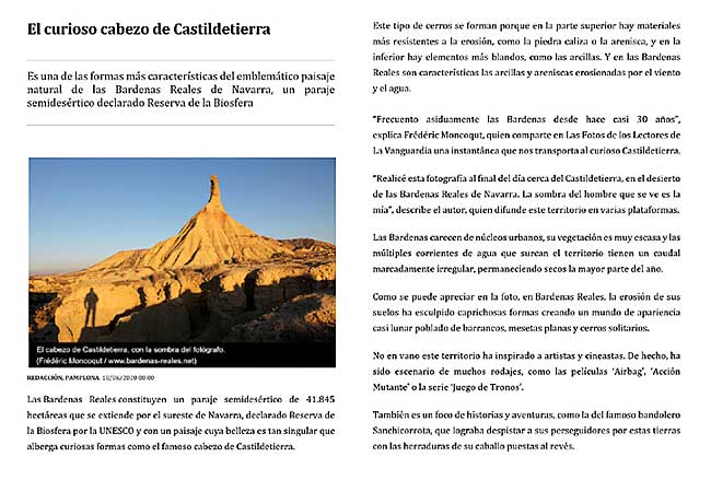 La Vanguardia - Dsert des Bardenas.