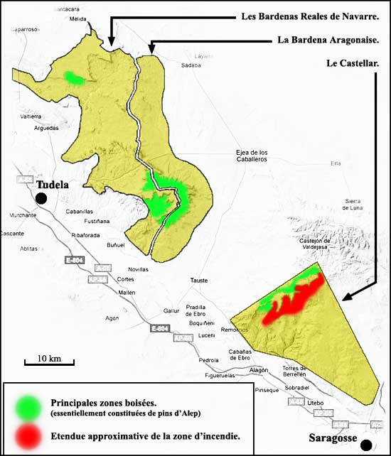 Carte des zones boisées