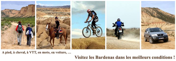 Le dsert des Bardenas Reales  pied,  cheval,  vtt,  moto et en 4x4.