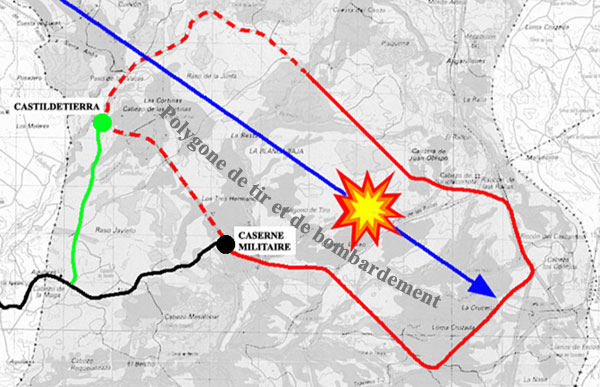 Carte du polygone de tir.