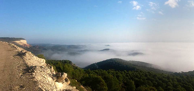 Une mer de nuages depuis Sancho Abarca.