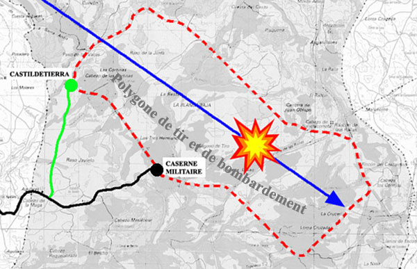 Carte du polygone de tir.