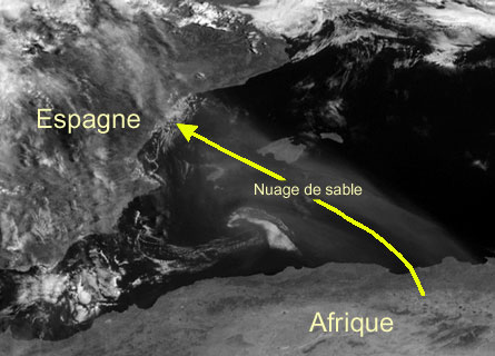 Mouvements d'air vus depuis l'espace.