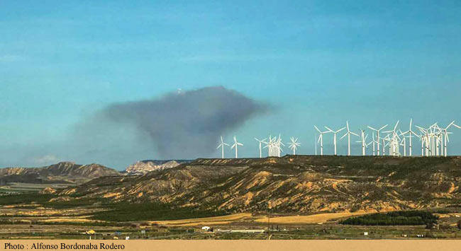 La fume aprs l'explosion.