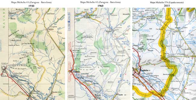 Trois cartes de la rgion des Bardenas.