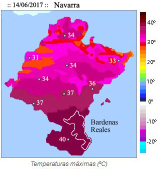 Carte des tempratures.