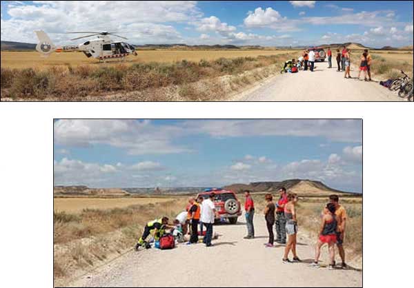 Grave accident dans les Bardenas.