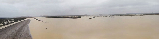 Les Bardenas ressemblent  un vritable lac.