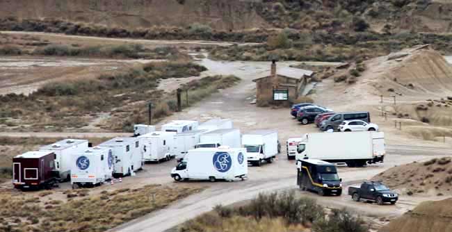 L'quipe du tournage vue d'en haut.