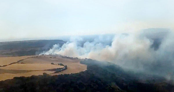 Zone de l'incendie.