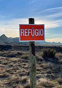 Panneau de refuge pour animaux.