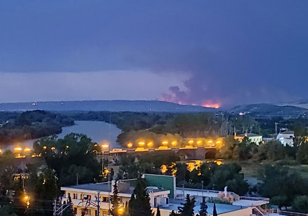 Incendie depuis Tudela.