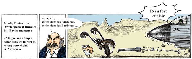 Le loup des Bardenas drange le ministre.