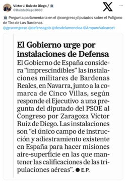 Rponse de l'tat au dput aragonais.