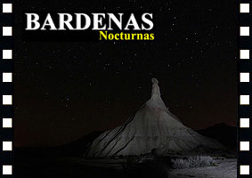 Photos nocturnes du désert des Bardenas.