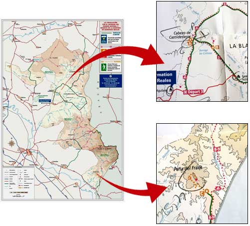 Carte randonnées Bardenas.