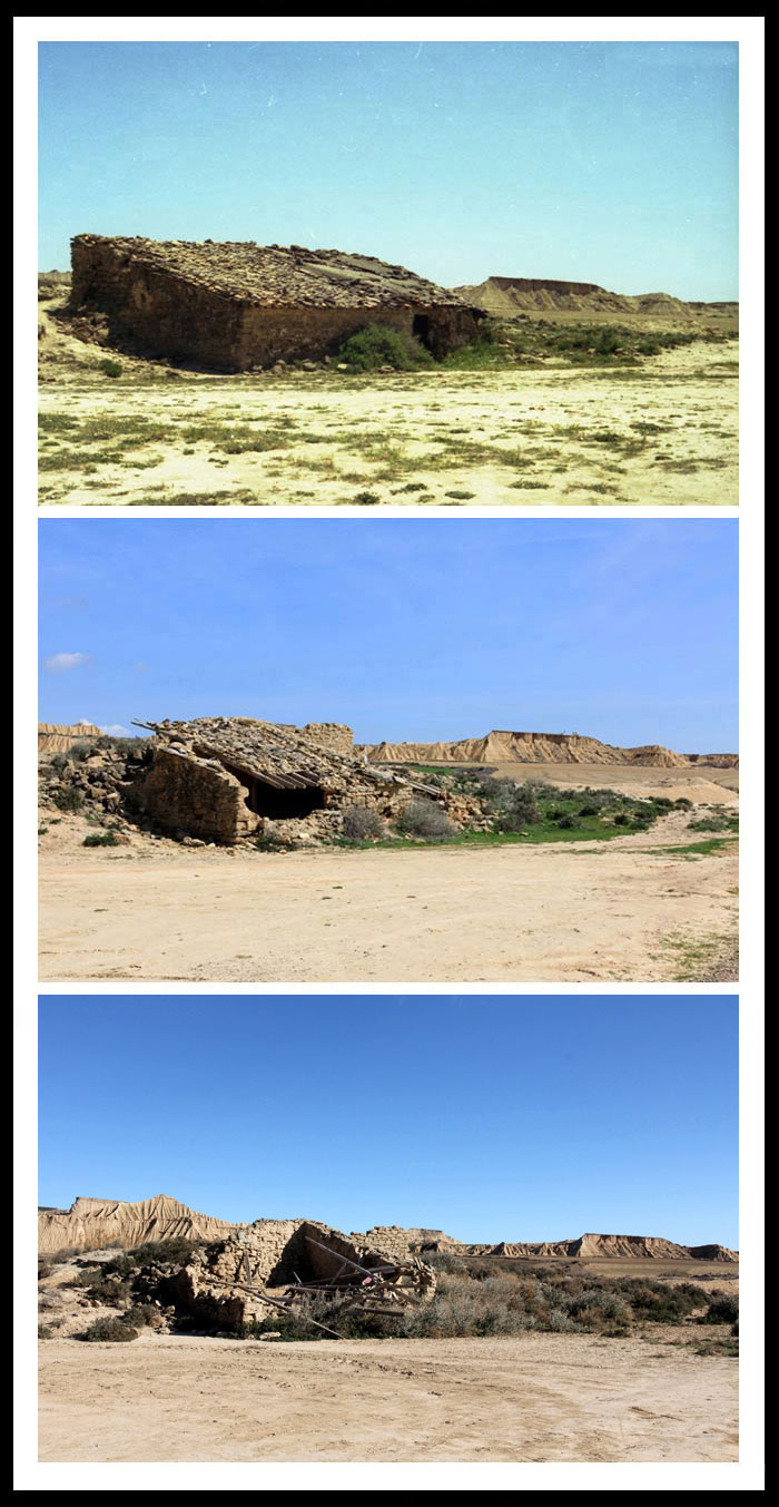 Une maisonnette des Bardenas en ruine.